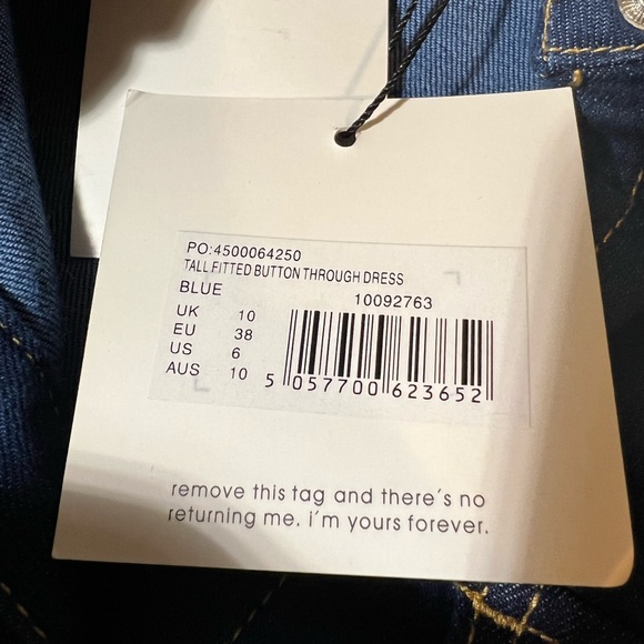 Missguided Long Sleeve Button Denim Dress size 6 - Picture 10 of 16